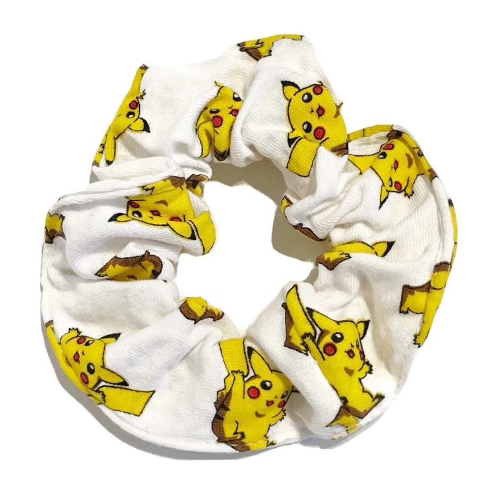 Pokemon Pikachu Hair Scrunchie Scrunchy Tie Elastic Yellow White Anime Japan Fun
